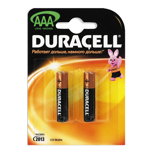 Батарейки Duracell LR03 AAA (блистер 2шт.) фото 